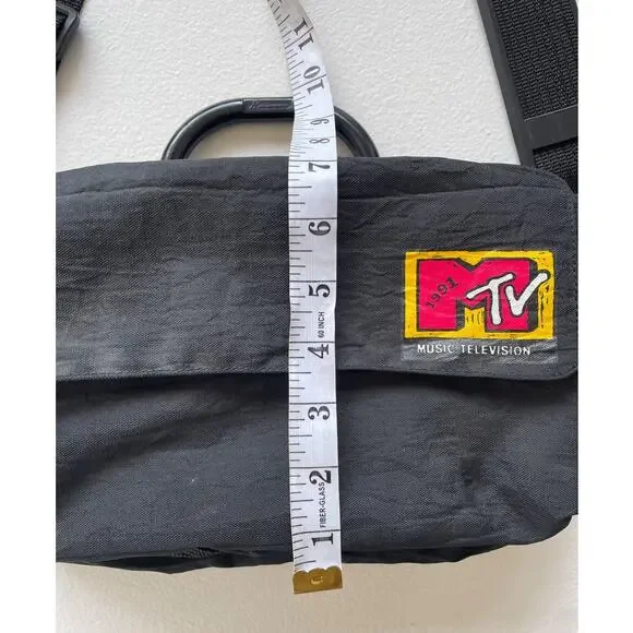 Vtg 1991 MTV Logo Small Shoulder Bag / Nylon Rare Music Awards Television 1990s